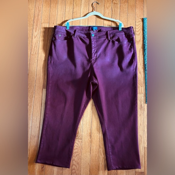 NYDJ Not Your Daughter's  Legging Jeans  Pants-Maroon- Sz 24W-Lift Tuck USA - Picture 6 of 12